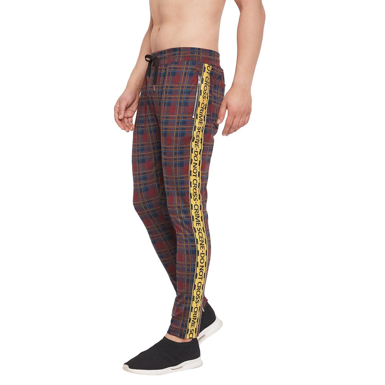 Buy KDNK Plaid Track Pants with Ankled Zippers at Ubuy Vietnam