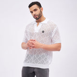 White Crochet Knitted Tshirt