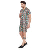 Snake Skin Printed Cuban Shirt and Shorts Combo Set