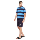 Navy Stripes Oversized Tshirt & Shorts Clothing Set Clothing Set Fugazee 
