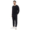 Black Embroidered Rose Patched Oversized Tracksuit