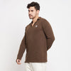 Brown Melange Cuban Long Sleeves Sweatshirt
