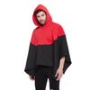 Red On Black Hooded Poncho