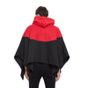 Red On Black Hooded Poncho
