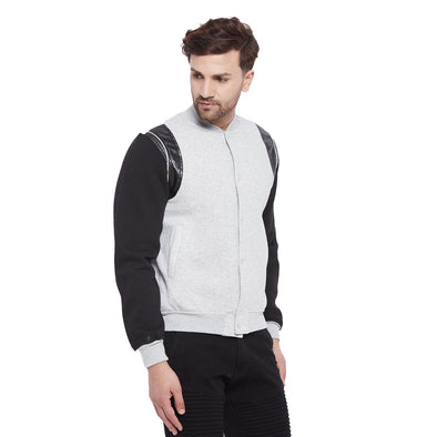 Grey Varsity Bomber Jacket