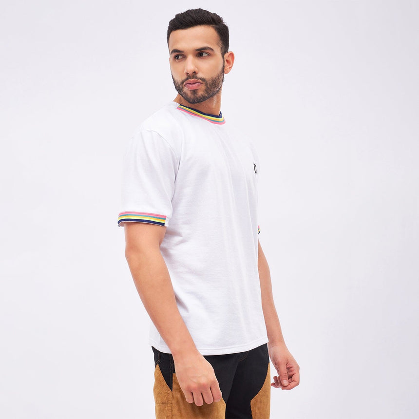 White Rainbow Tape Oversized Tee T-shirts Fugazee 