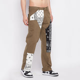 Military And White Paisley Carpenter Trousers