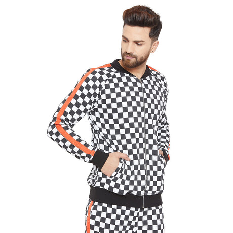 Checkered Print Taped Sweatshirt Sweatshirts - Fugazee