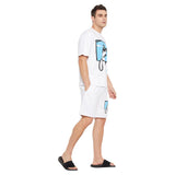 White Hang On Printed Tshirt And Shorts Clothing Set