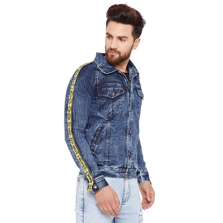 Crime Scene Taped Denim Jacket Jackets - Fugazee