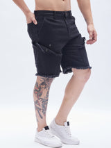 Black Carpenter Denim Shorts