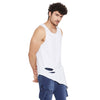White Triangular Distressed Vest Vest - Fugazee