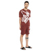 Brown Headache Graphic Tee and Shorts Combo Clothing Set
