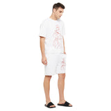 White Naruto Boxy Fit Tshirt and Shorts Clothing Set Clothing Set Fugazee 