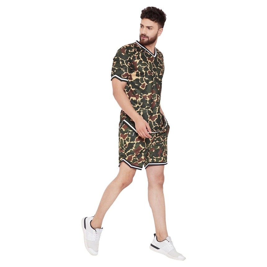 Camo Mesh BasketBall Tshirt and Shorts Combo Suit Clothing Set Fugazee 