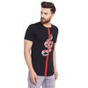 Black Snake Patch Curved Hem Tee T-Shirts - Fugazee