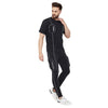 Black Chest Pocket Reflective Piping Tshirt and Joggers Combo Suit Suits - Fugazee
