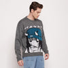 Charcoal Anime Oversized Sweater