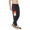 Black Cut and Sew Taped Light Weight Trackpants