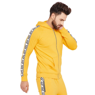 Lemon Checkered Taped Hoodie Sweatshirts - Fugazee