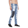 Blue Heavy Distressed Raw Patch Denim