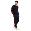 Black Embroidered Rose Patched Oversized Tracksuit