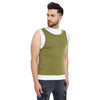 Olive and White Layered Sleeveless Tshirt