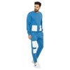 Petrol Blue Oversized Contrast Pocket Combo Tracksuit
