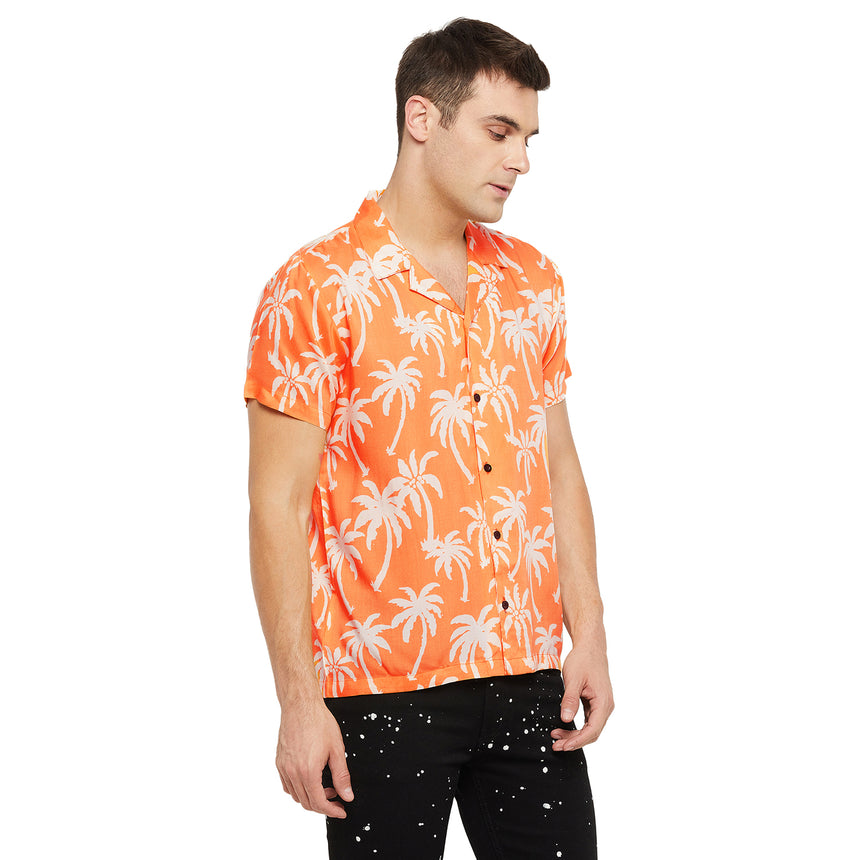 Orange Palms Cuban Shirt Shirts Fugazee 
