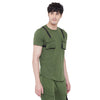 Olive Chest Pocket Taped Tee T-Shirts - Fugazee