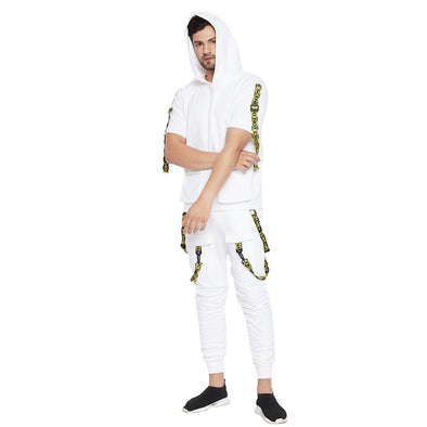 White Crime Scene Taped Sweatshirt and Trackpants Clothing Set