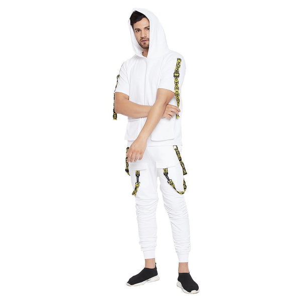 White Crime Scene Taped Sweatshirt and Trackpants Clothing Set