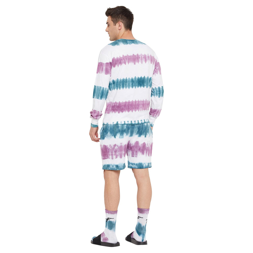 White Striped Ombre Oversized Clothing Set With Matching Socks