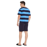 Navy Stripes Oversized Tshirt & Shorts Clothing Set Clothing Set Fugazee 