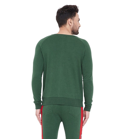 Forest Green Snake Patched Sweatshirt Sweatshirts - Fugazee