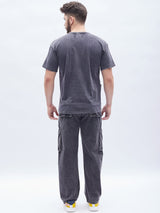 Acid Washed Carpenter Oversized Tshirt and Pants Clothing Set Clothing Set Fugazee 