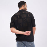 Black Crochet Knitted Shirt Shirts Fugazee 