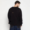 Black Distressed Oversized Sweater