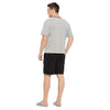 Grey Stripes Oversized Tshirt and Black Shorts Clothing Set