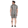 Snake Skin Printed Cuban Shirt and Shorts Combo Set