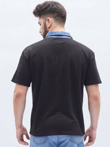 Black Polo Neck Oversized Tshirt T-shirts Fugazee 