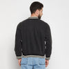 Grey Denim Varsity Jacket