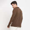 Brown Melange Cuban Long Sleeves Sweatshirt