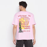 Pink Graphic Oversized Tshirt