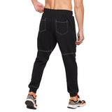 Black Oversized Contrast Stitch Trackpants Trackpants Fugazee 