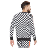 Checkered Print Taped Sweatshirt Sweatshirts - Fugazee