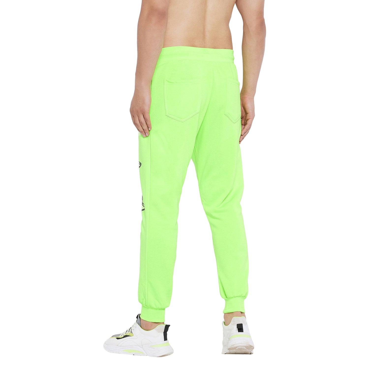 Girls Neon Green Shiny Stud On Pocket Track Pants