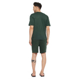 Moss Green Invasions Printed Tshirt & Shorts Clothing Set