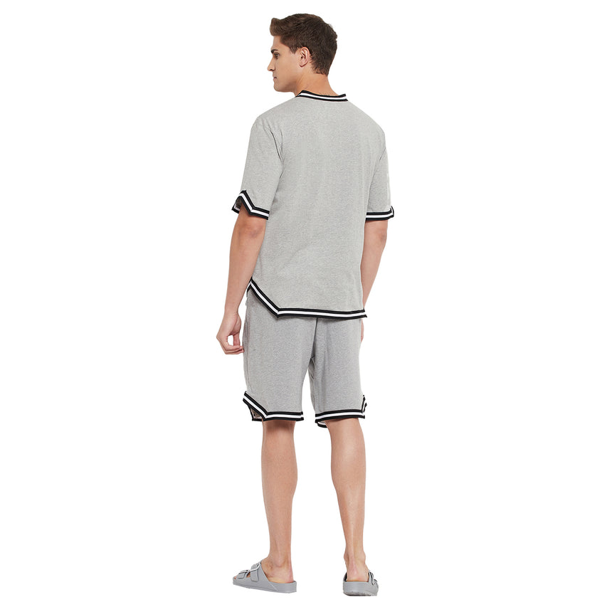 Grey Oversized Varsity Basketball Tshirt & Shorts Clothing Set Clothing Set Fugazee 