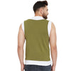 Olive and White Layered Sleeveless Tshirt
